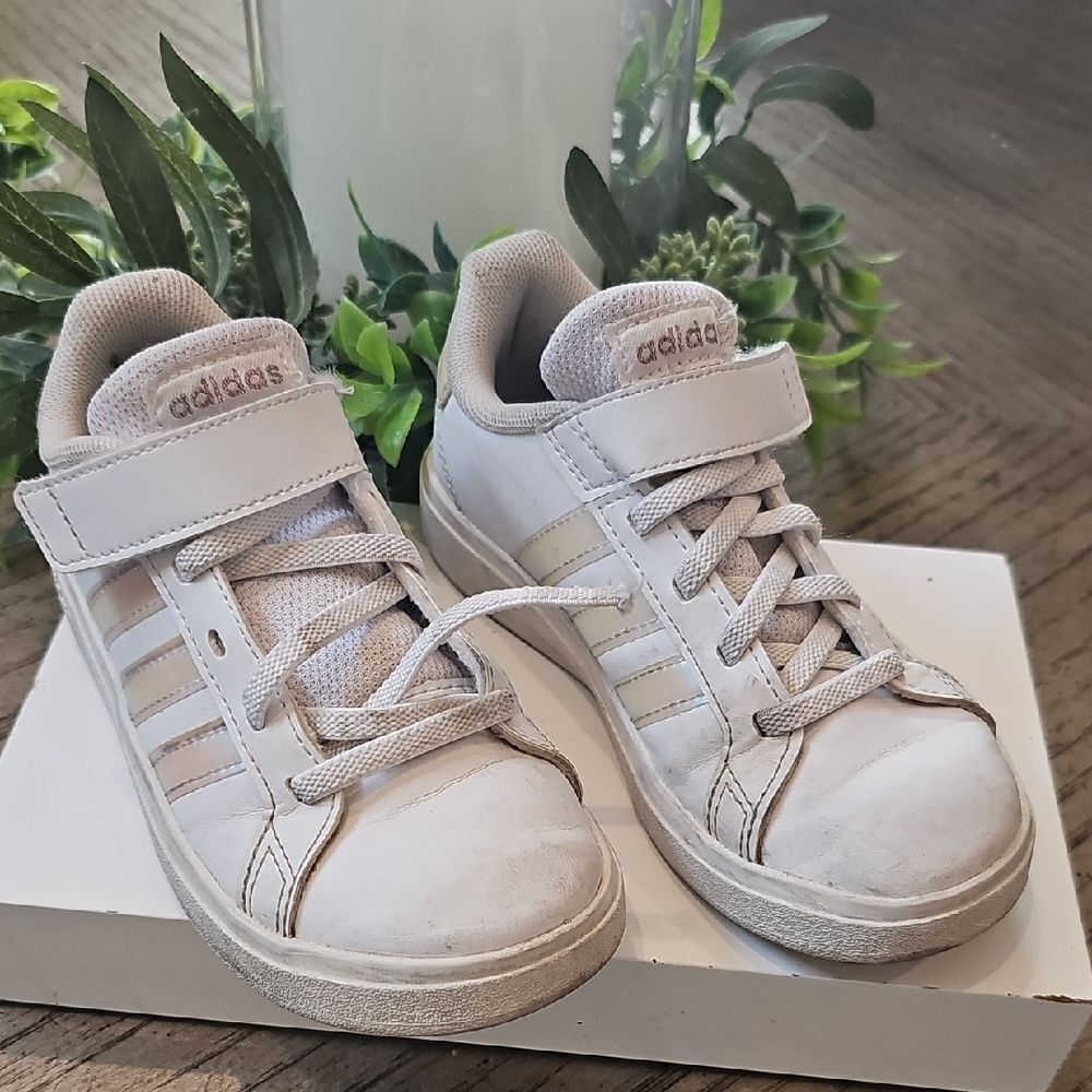 Adidas White Velcro Sneakers Size 11.5